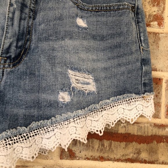 Free People Lace Trim Distressed Crochet Shorts 27 - Picture 8 of 13